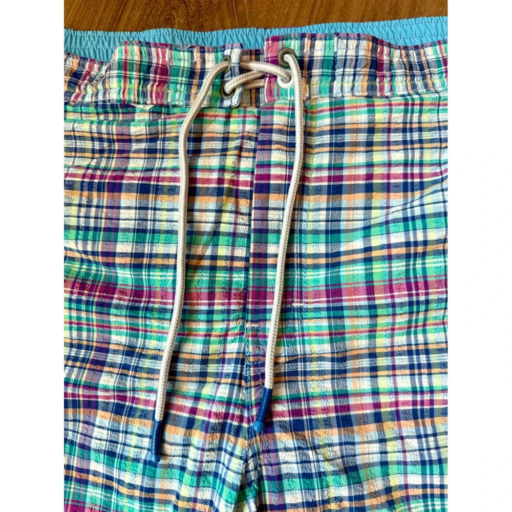 Tommy Bahama Mens XXL Plaid Seersucker Swim Trunks Board Shorts Multicolor 6in